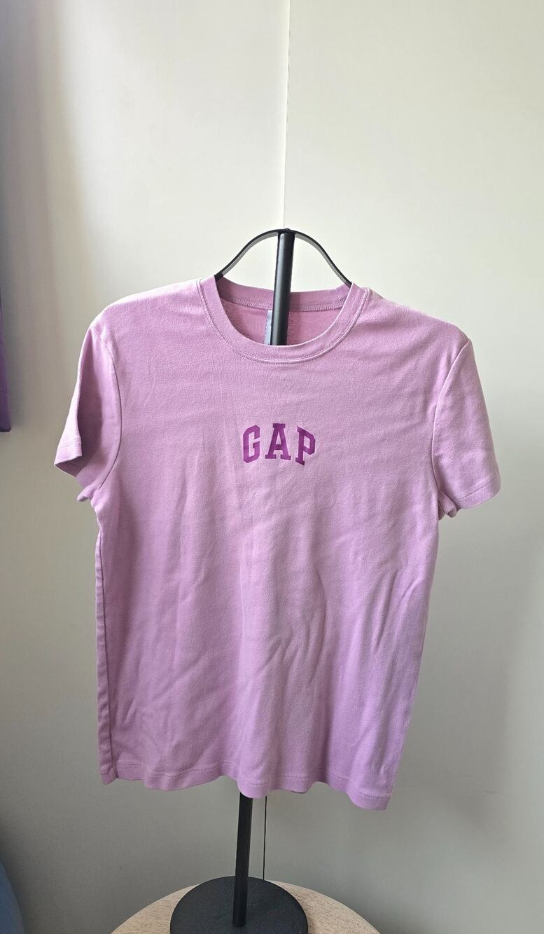 GAP Womens Large Pink Short Sleeve Logo T-Shirt Casual Crew Neck Tee